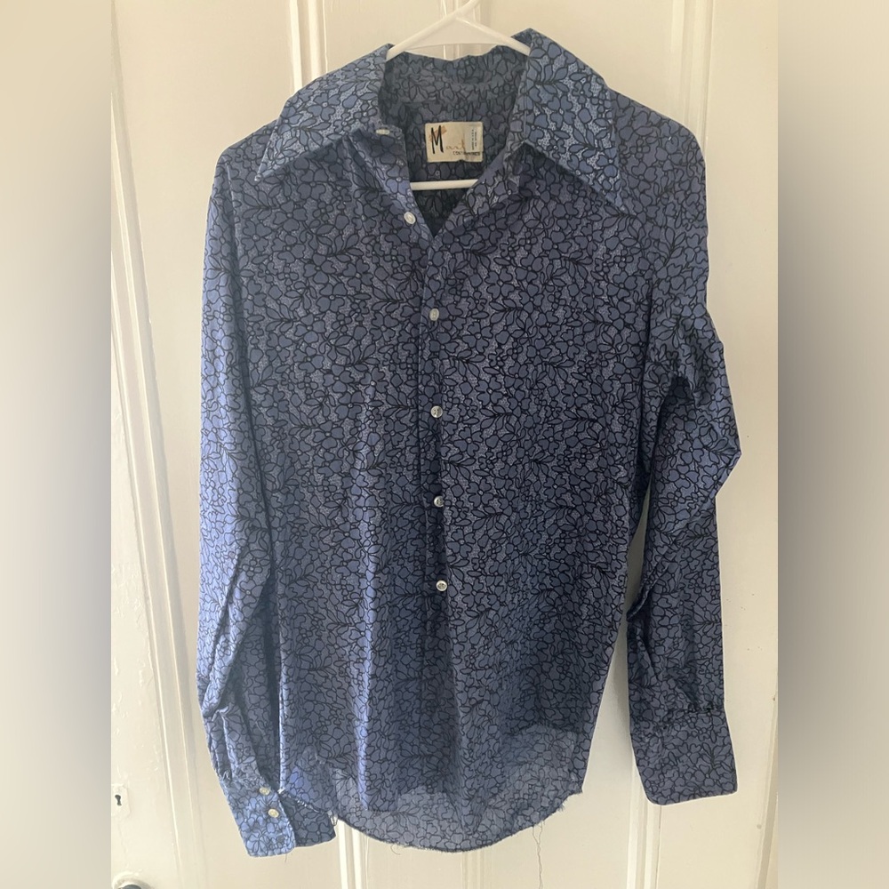 70’s Psychedelic Button Down Shirt w/ textured floral print.